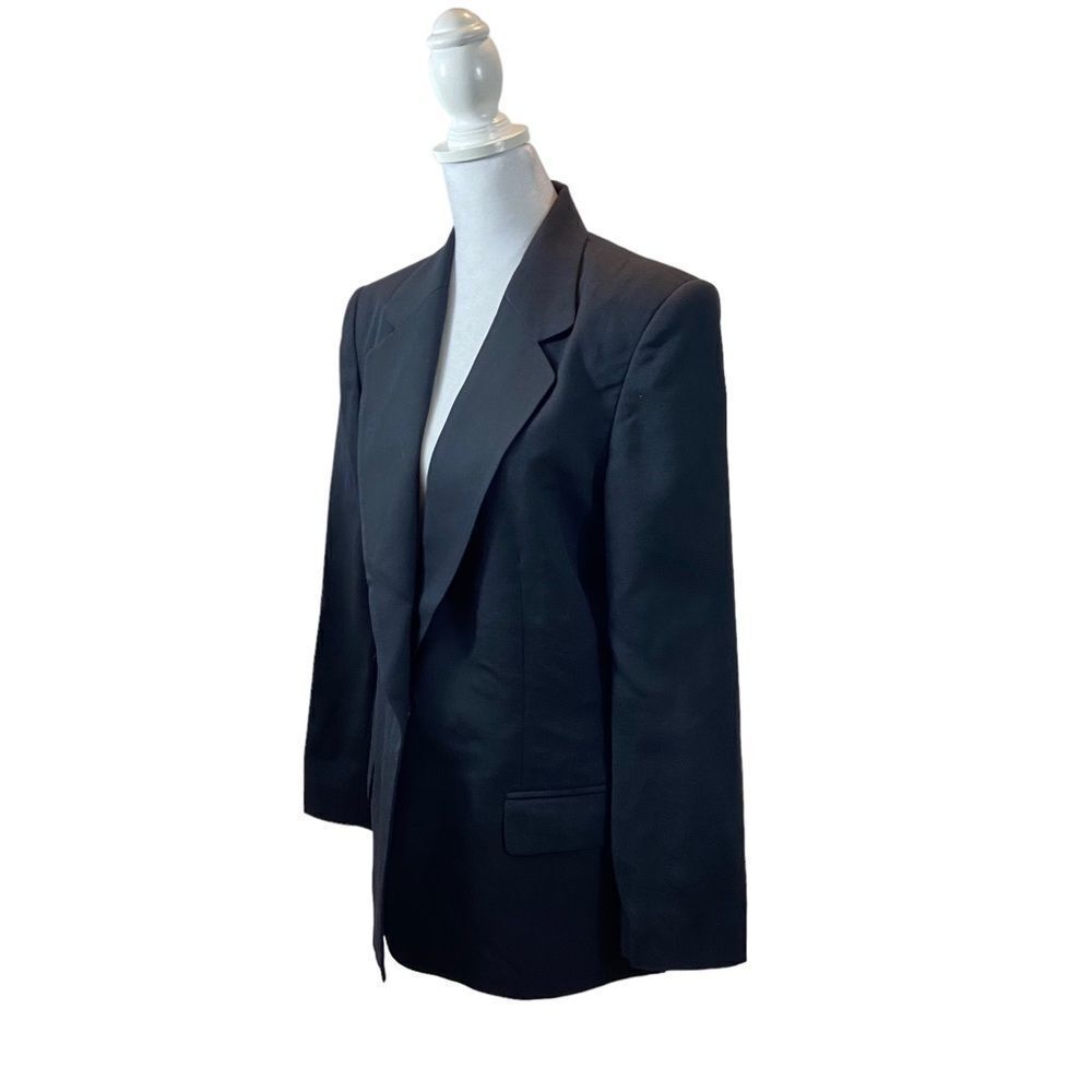Vintage Ladies Pendleton Wool Single Buttonโ Blazer NavyโBlack Size 8
